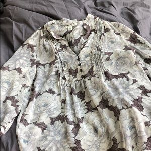 Sheer, half bottom floral top